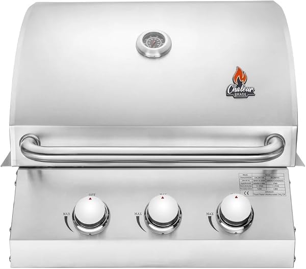 Churrasqueira a Gás de Embutir Chaleur Grill 3 Queimadores